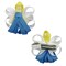 Wrapables Angel, Butterfly, Ladybug, Caterpillar Ribbon Sculpture Hair Clips with Chevron Hair Clip / Hair Bow Holder, Yellow